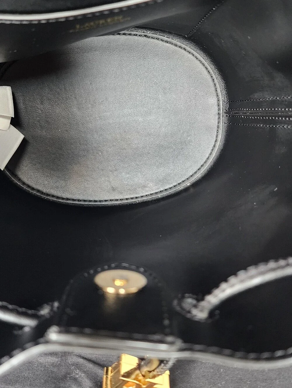 Ralph Lauren Black Leather Drawstring Crossbody Bucket Bag